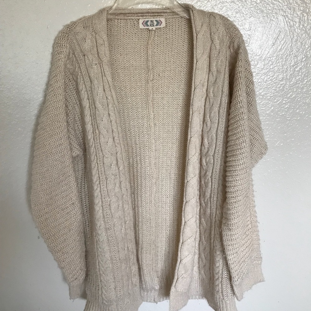 Beige knit cardigan